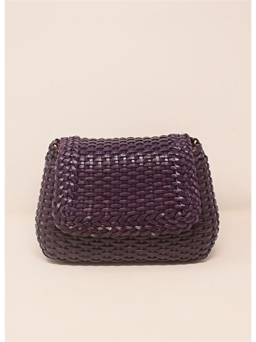 borsa in pelle intrecciata viola Laboratorio Capri | 602PURPLE